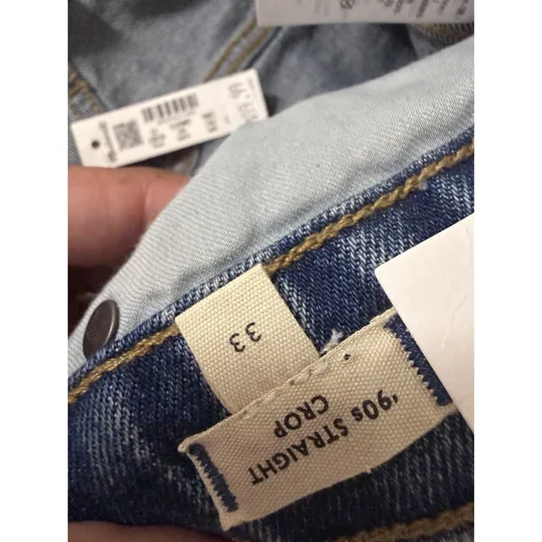 Madewell The '90s Straight Crop Jean Concho Wash‎ Size 33 Minimalist Casual - Image 5