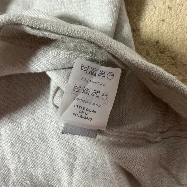 J.Crew Merino Wool Cotton Sweater Womens Small Gray Crewneck High Low C3240 Knit - Image 6