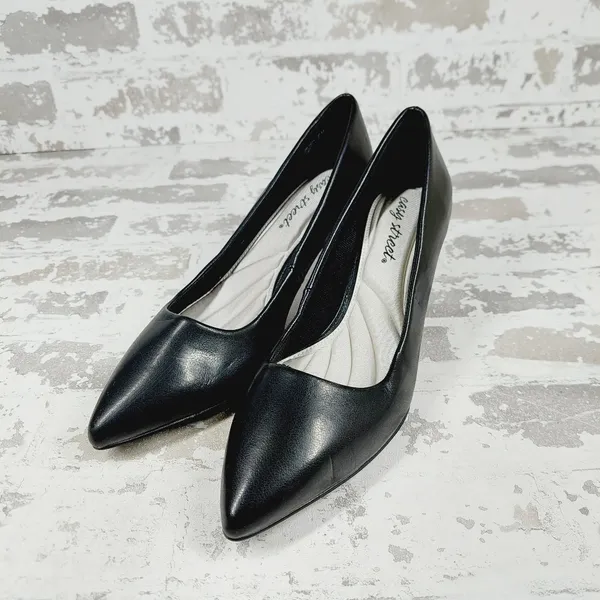 easy street Black Pointed-Toe Kitten Heel Pumps - Image 2
