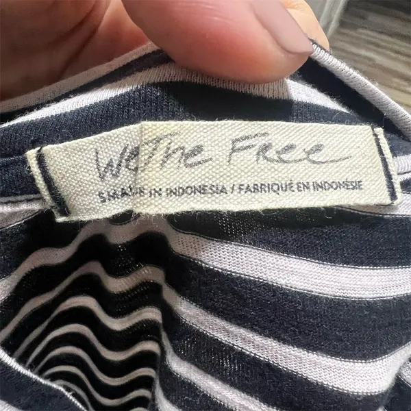 Free People We The Free Women's Striped T-Shirt Black Size S - Image 9
