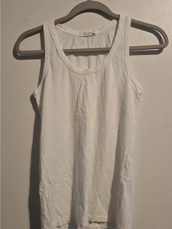 rag & bone White Ribbed High-Neck Tank - Image 2