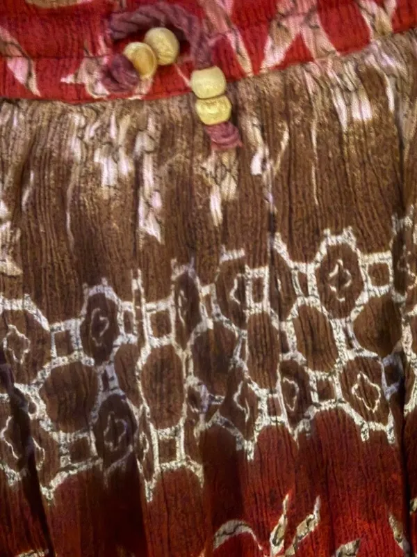 Liz Baker Red and Brown Patterned Maxi Skirt - Image 5