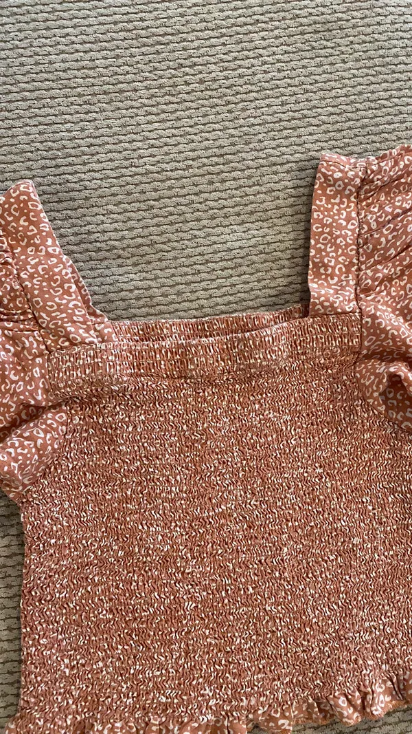 Cute Cheetah Print Smocked Top Multi - Image 2