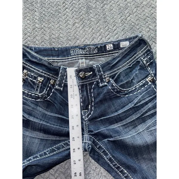 Miss Me Women's Skinny Blue Denim Low Rise Medium Wash Size 26‎ - Image 10