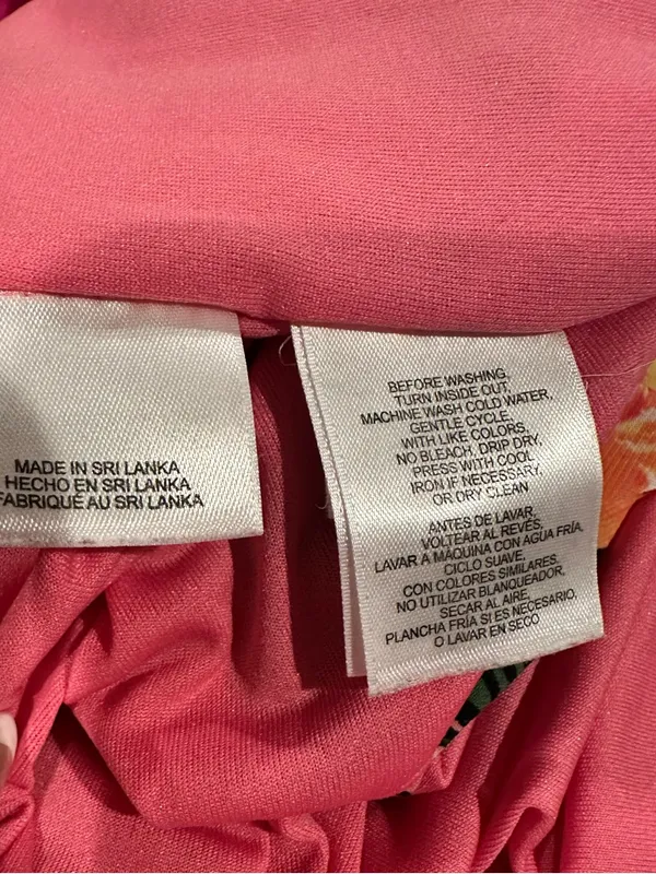 Pappagallo Gwen Peachy Keen Vibrant Summer Pink Tropical Fruit Swing Dress L - Image 9