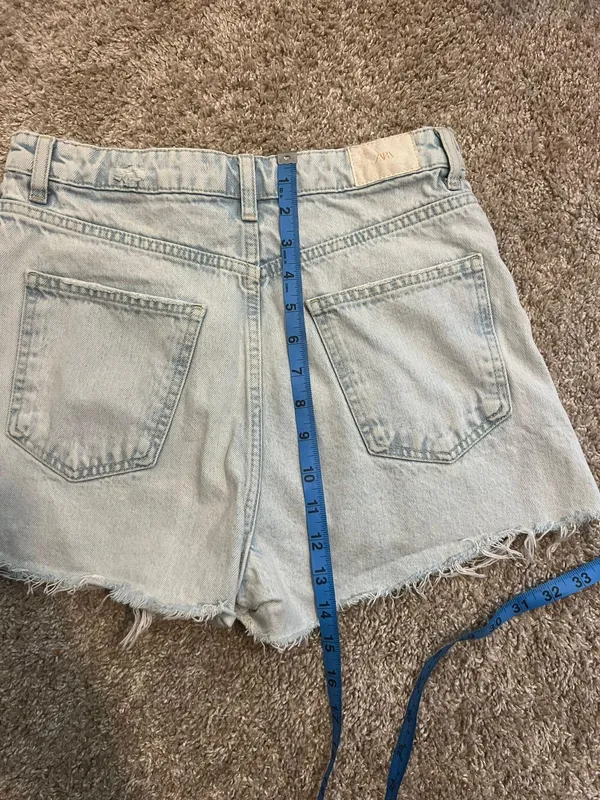 high waist Denim cut off jeans shorts - Image 9