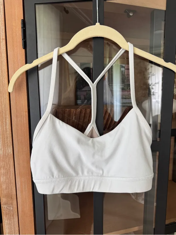 Lululemon Flow Y sports Bra Nulu White workout top racerback - Image 6