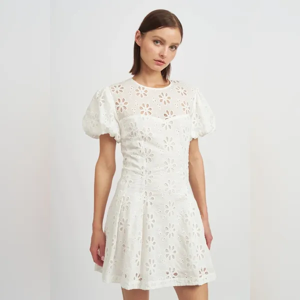 En Saison Adina Lace Mini Dress in White Size Small NWT - Image 9