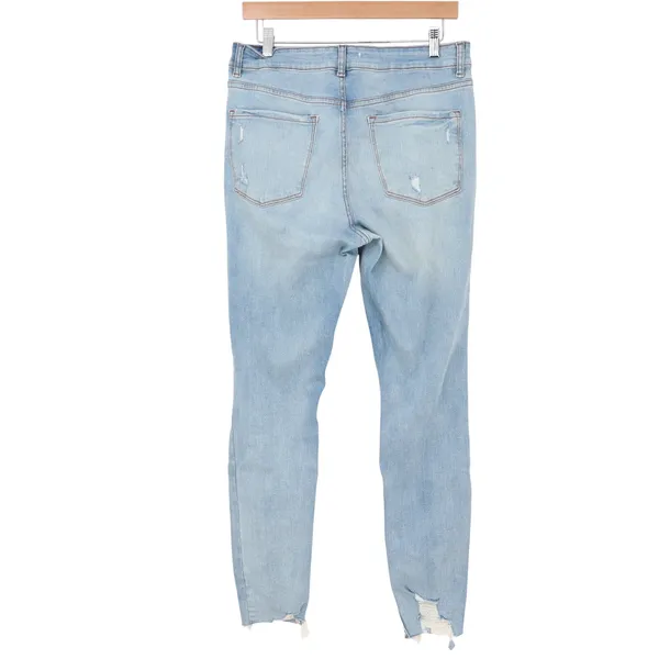 Primark Jeans Womens 10 Denim Co Skinny Light Blue Distressed Ripped Excellent - Image 4