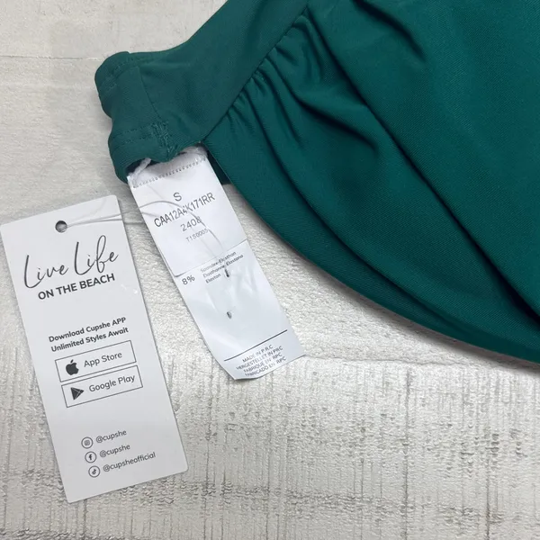 BOGO Cupshe Emerald Green halter top high cut bikini Swim Set - Image 5