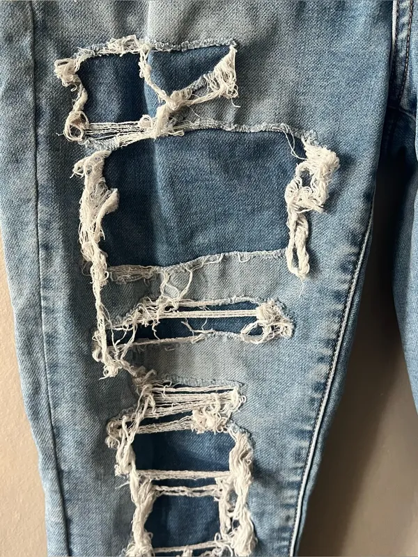 American Eagle Distressed Patched Hi Rise Jeggings Size 4 - Image 2