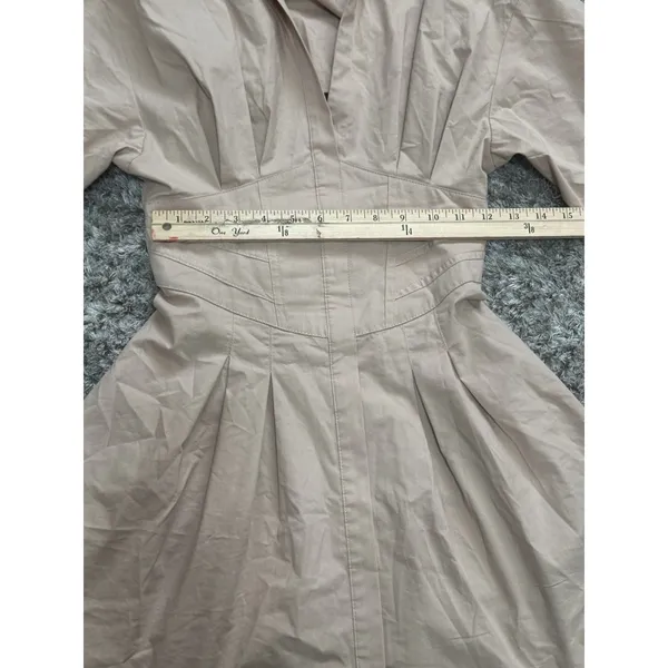 Bershka Tan Corset Mini Dress Women’s S Long Sleeve Open Back Lace-Up - Image 10