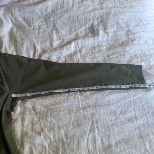 Via Masini 80 Firenze Olive Pull On Cigarette Pants Made Italy Stretch Ankle - Image 7