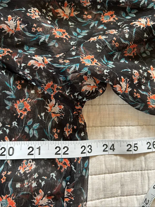 Natural life, black sheer floral BoHo cottage peasant, 3/4 sleeve blouse top XL - Image 12
