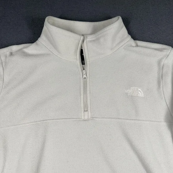 The North Face Fleece Sweater Womens Medium White 1/4 Zip Mock Neck Pullover - Image 2