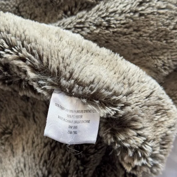 Faux Fur Infinity Scarf Tan - Image 3