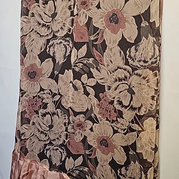 Maria Bianca Nero pink floral v neck line pleated hem sz Small - Image 5