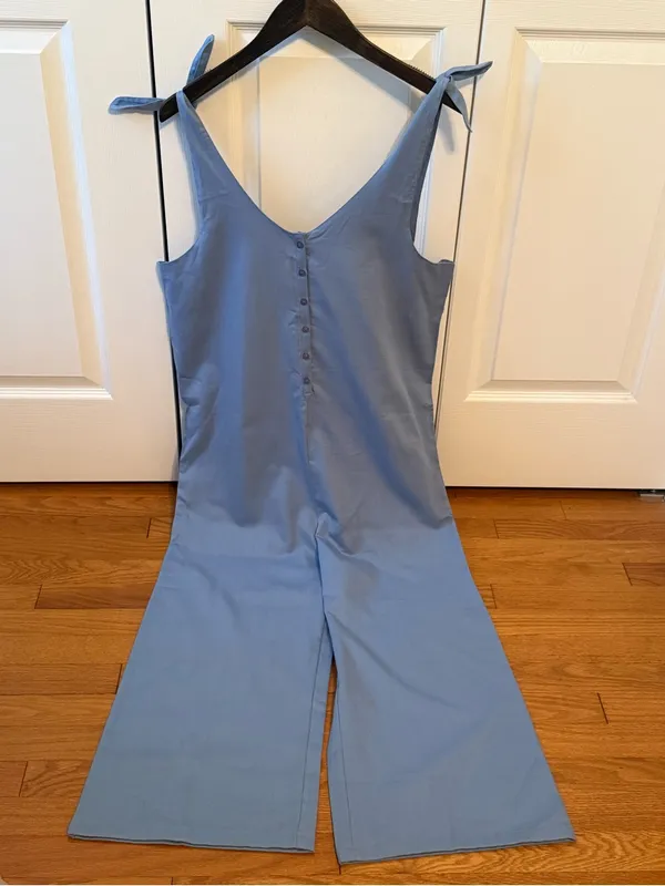 Emerson Fry India Collection Tie Shoulder Jumpsuit in Blue - Image 2