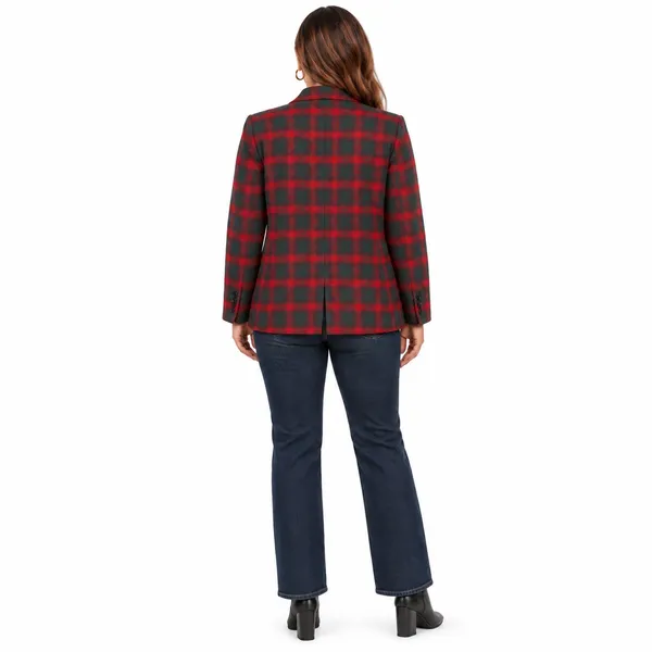 Pendleton Wool Blazer Womens 16 Red Plaid Jacket Office Career Old Money Preppy - Image 2