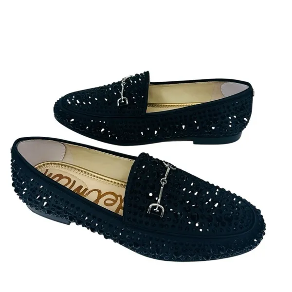 Sam Edelman Loraine Bling Bit Loafer Flats Black Embellished Size 7M NWB - Image 3