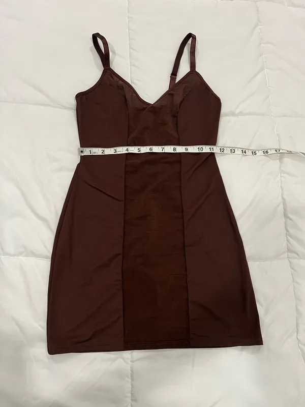 Women's Brown Bodycon Slip Dress - Image 4