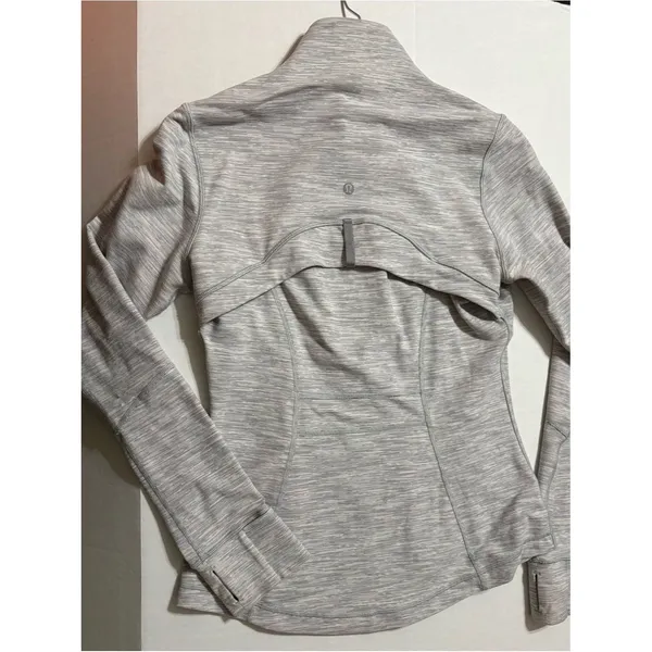EUC lululemon 8 define jacket white gray space dye women’s - Image 6