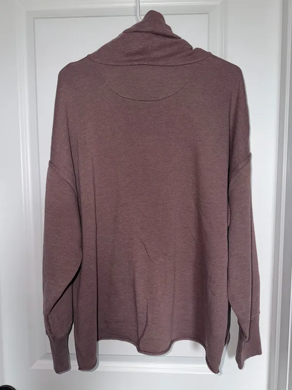 aerie Women's Mauve Cowl Neck Pullover Sweatshirt - Image 3