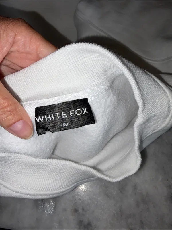 White Fox Boutique White Crewneck Sweatshirt with Pink Logo - Image 6