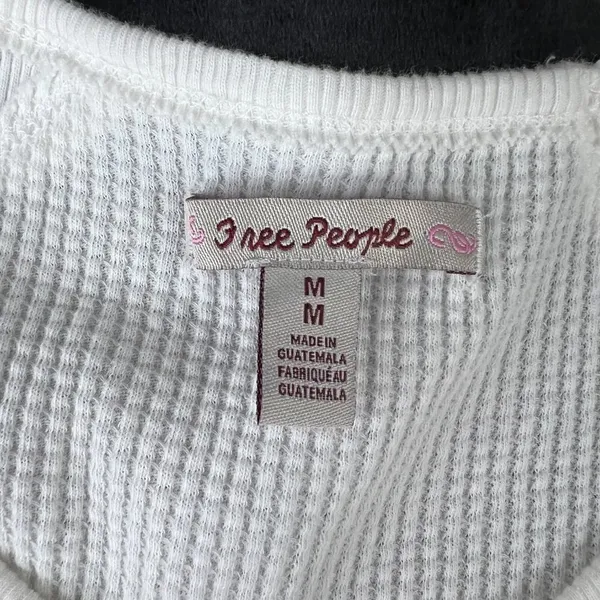 Free People Santa Clara Waffle Knit Thermal‎ Long Sleeve Top in Alabaster White - Image 15