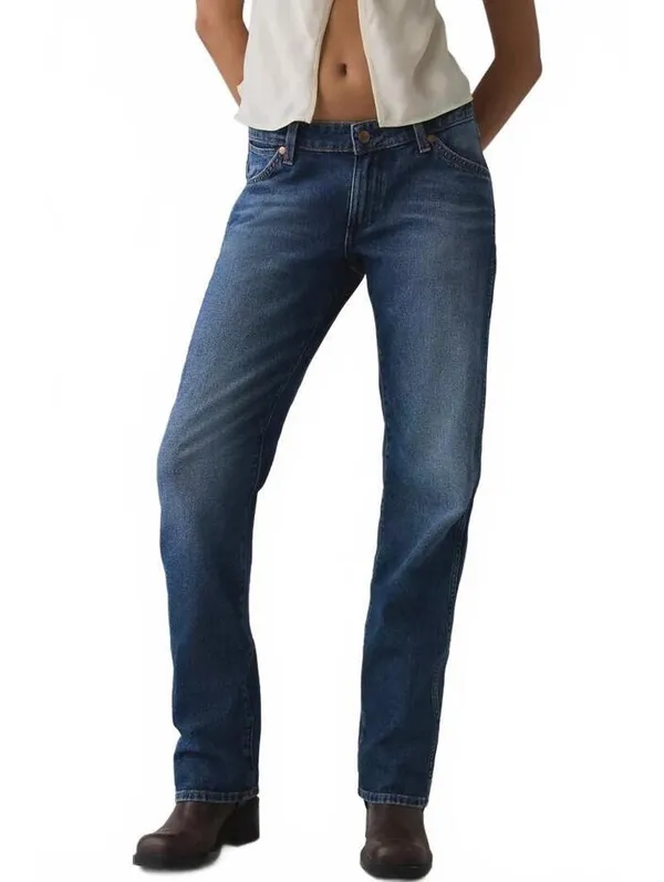 UO Wrangler Cowboy Low-Rise Straight Jeans Urban Outfitters NWT Blazer Blue 28 - Image 6