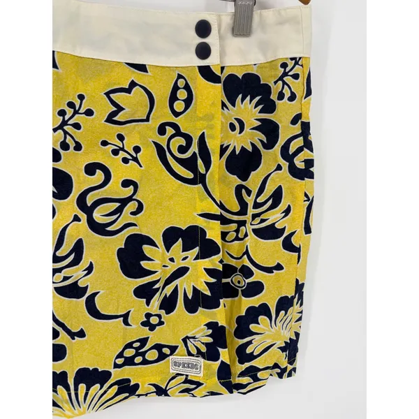 Speedo Swim Skirt Women XL Yellow Floral Board Skirt Hibiscus Print Vintage Y2K - Image 4