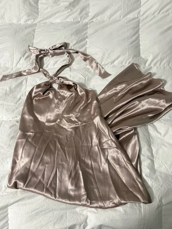 Birdy Grey Satin Halter dress - Image 4