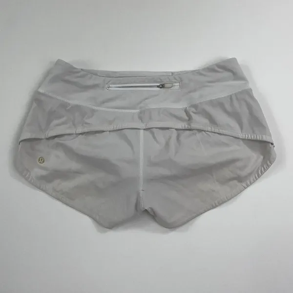 Lululemon Shorts Womens 4 Gray 3 In Running Lined Zip Pocket Athletic Sport - Image 2