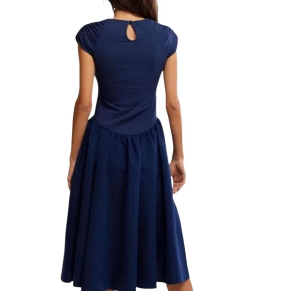 Free People Afternoon Elegance Midi Dress Blue Size Medium NWOT - Image 12