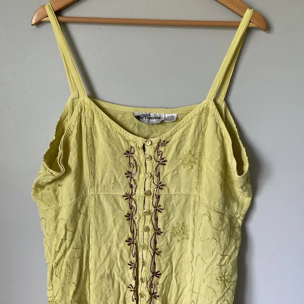 Henna Vintage Embroidered Boho Max Dress Sleeveless 100% Rayon Women's Size 1X - Image 3