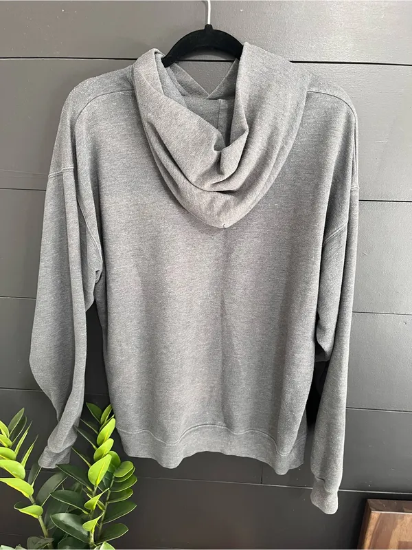 Vintage Gray Pullover Hoodie Sweatshirt Unisex Staple Layer Adult Sz L GUC - Image 2