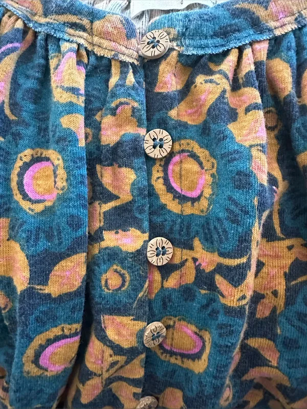 Natural Life Relaxed Button Down Tank Top Teal Dahlia Floral Boho Size S - Image 5