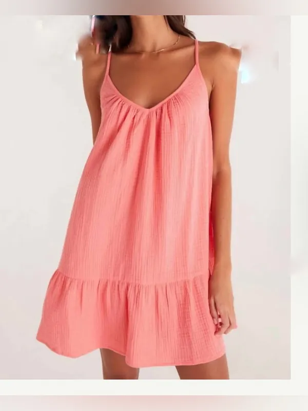 Z Supply Amalia Gauze Mini dress in Papaya size Small NWOT‎ - Image 2