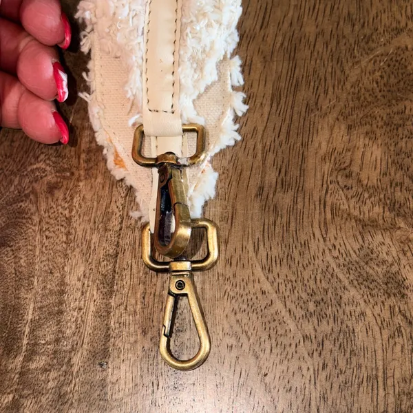 Anthropologie Sherpa Boucle Detachable Bag Strap Cream Texture Purse Replacement - Image 8