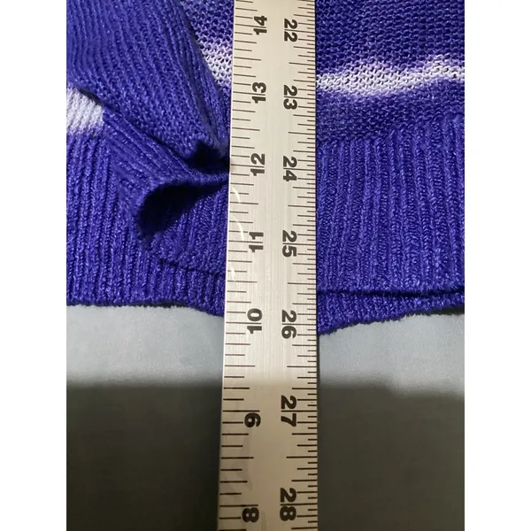 Chico's Purple Tie Dye 100% Linen Open Front Cardigan Sweater Size 1 M - Image 8