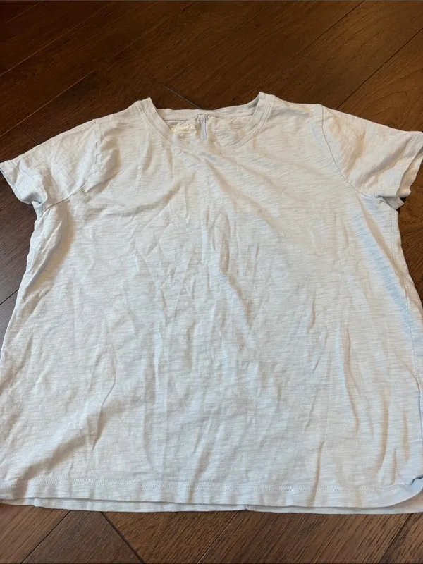 J. Crew Girlfriend Short Sleeve Tee - Light Blue Size Large - C73-39 - Image 3
