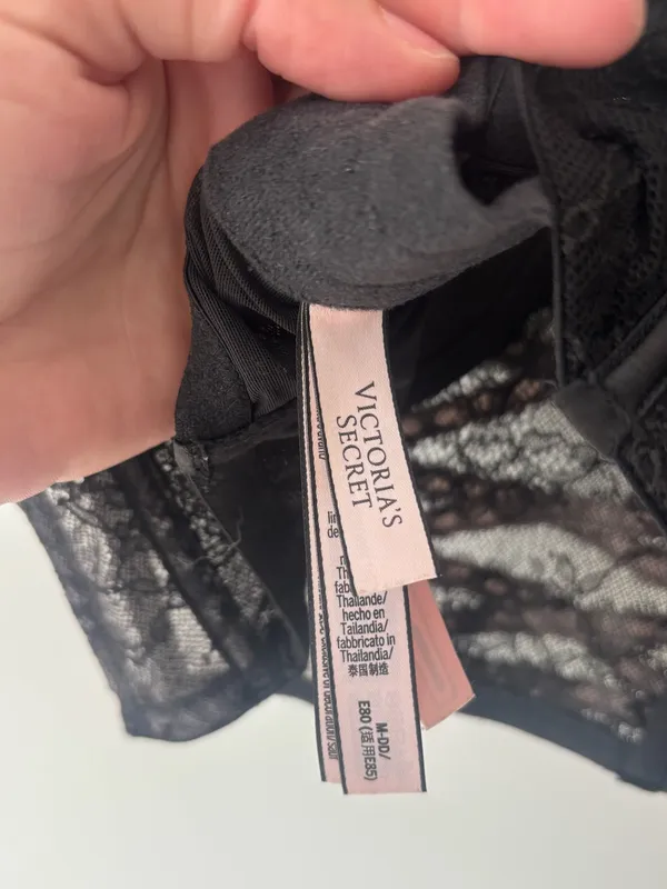 Victoria’s Secret Dream Angels Heritage Ribbon Slot Corset Bra Black Link Lace - Image 9