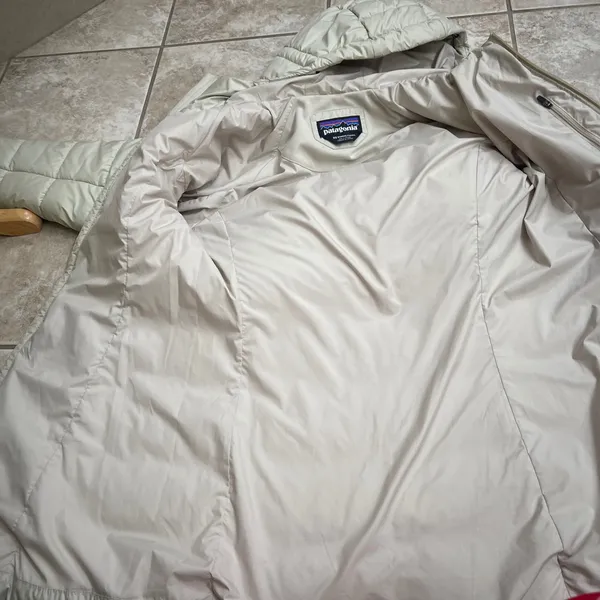 Patagonia Nano Puff Parka Womens XS Cream‎ Beige Hooded Quilted Insulated Jacket - Image 8