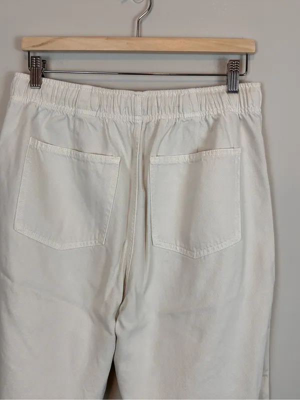 Gap Pull-On Barrel Pants Medium Milk Ivory Cotton Lyocell Utility - Image 4