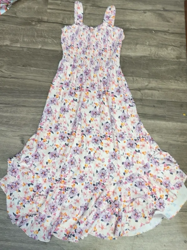 GRACE KARIN Floral Smocked Ruffle Maxi Dress Size S - Image 2