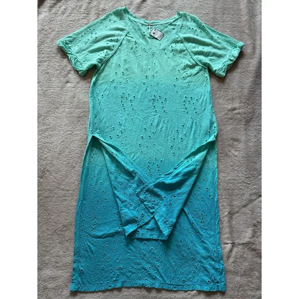 Free people Women's Palms Spring Eyelet Blue Green‎ Dress Size Xs NWT - Image 2