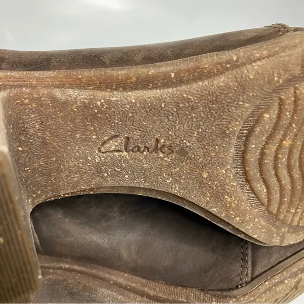 Clarks heeled booties brown leather lace up booties size 8.5‎ - Image 6