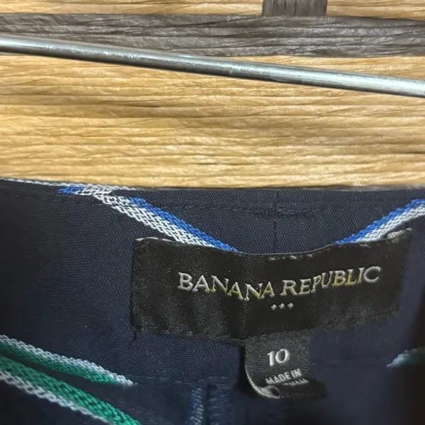 Banana Republic Navy Belted Stripe Shorts Size 10‎ - Image 6