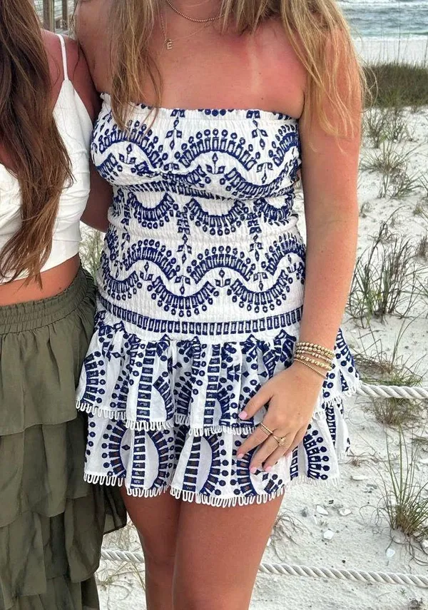 These Three Boutique Blue And White Dress - Image 2