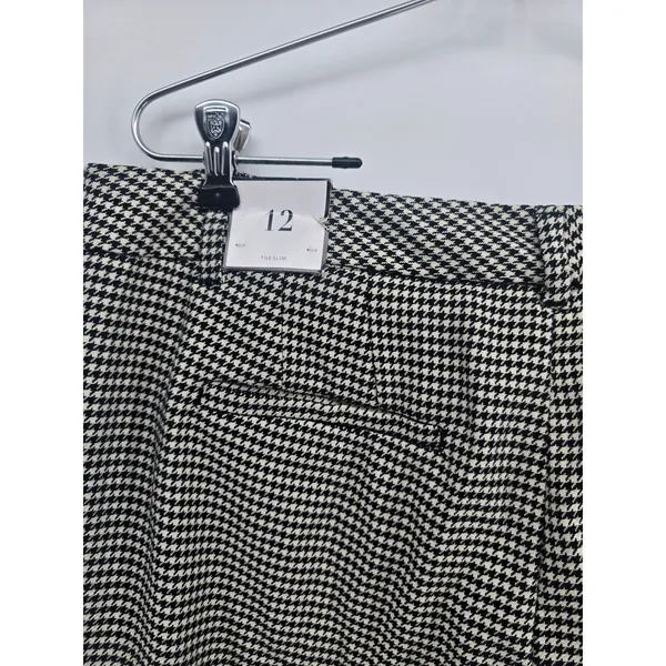 White House Black Market Pants Womens 12 The Slim Houndstooth Black White NEW - Image 3